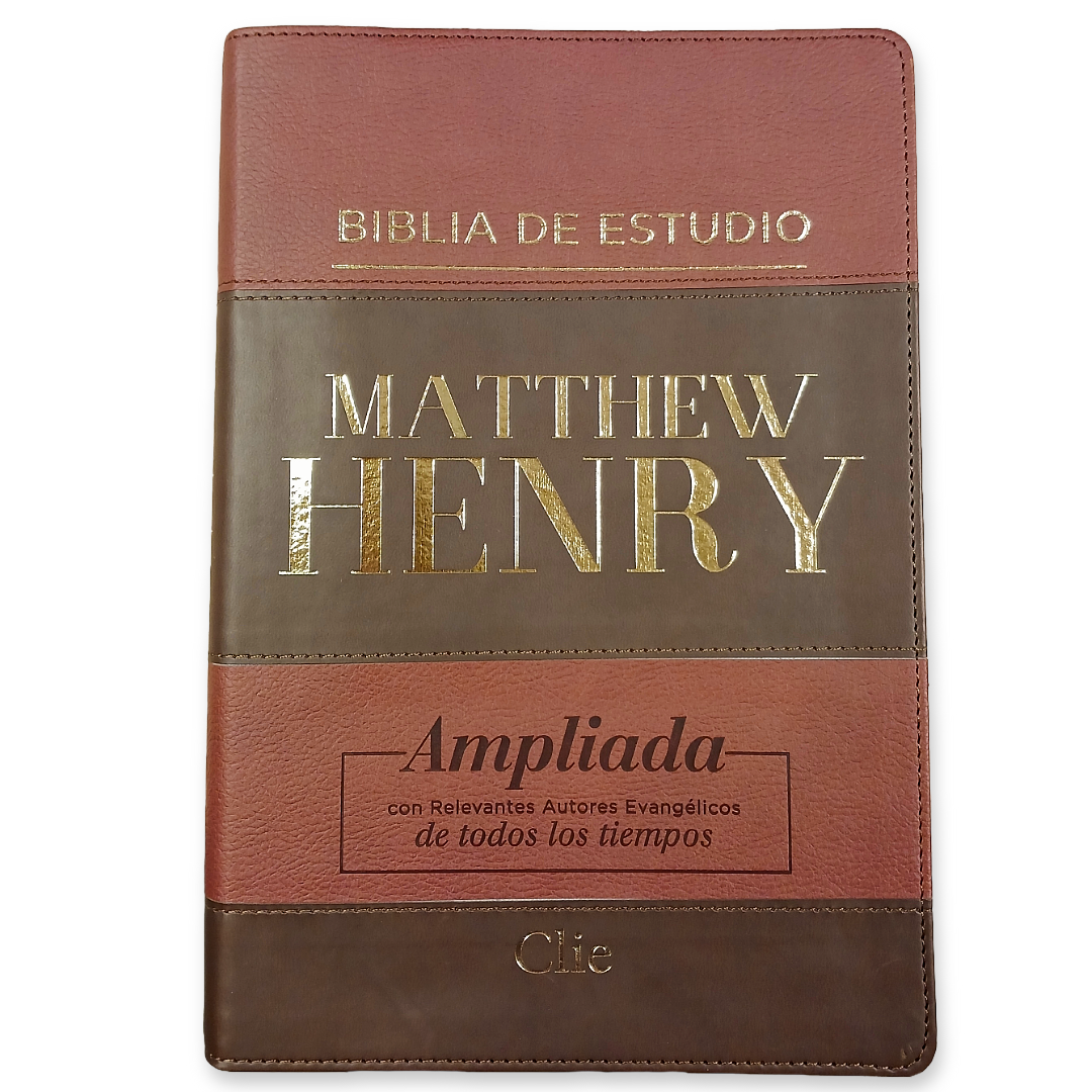 Biblia De Estudio Matthew Henry RVR2017 - Piel Genuina a dos colores