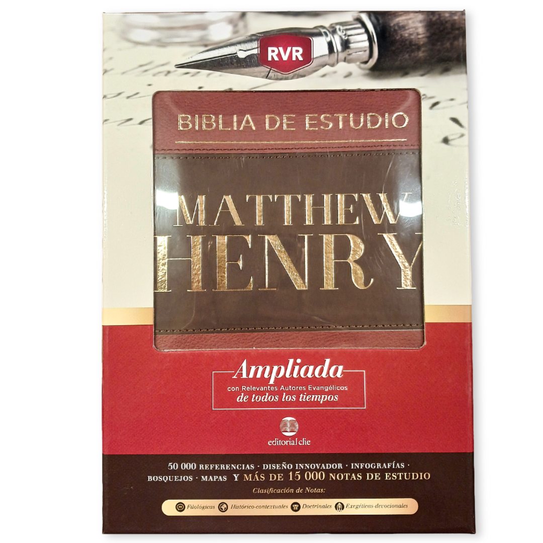Biblia De Estudio Matthew Henry RVR2017 - Piel Genuina a dos colores