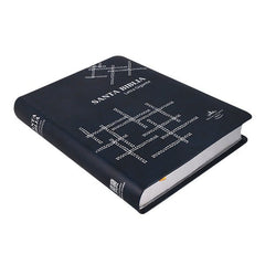 Biblia Reina Valera 1960 Letra Gigante 17x23cm Tapa PU Concordancia Azul