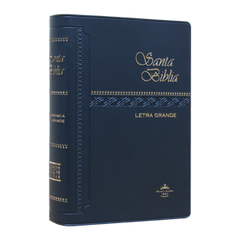 Biblia Reina Valera 1960 Letra Mediana 10 puntos Concordancia Vinílica Azul