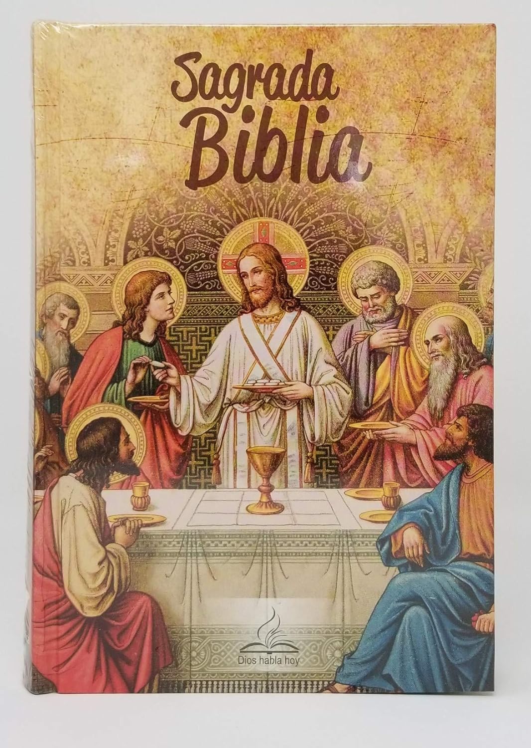 Biblia Dios Habla Hoy tapa dura Santa Cena canto dorado