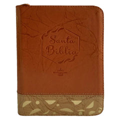 Biblia Reina Valera 1960 con cierre palabras de Jesús en rojo letra mediana natural/beige canto dorado