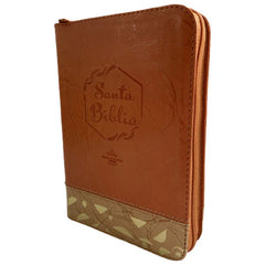 Biblia Reina Valera 1960 con cierre palabras de Jesús en rojo letra mediana natural/beige canto dorado