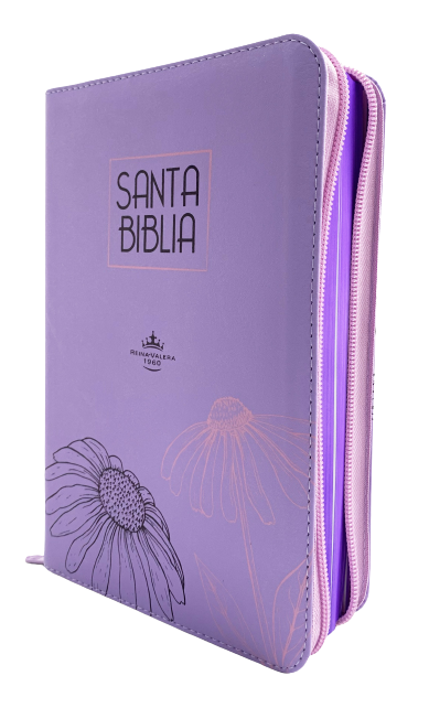BIBLIA REINA VALERA 1960 065cLGZPJR L 12p 13x21 CONCORDANCIA CIERRE IMITACION PIEL LILA PJR QR