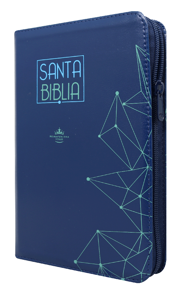 Biblia Reina Valera 1960 Letra Grande Cierre Pjr Azul Qr