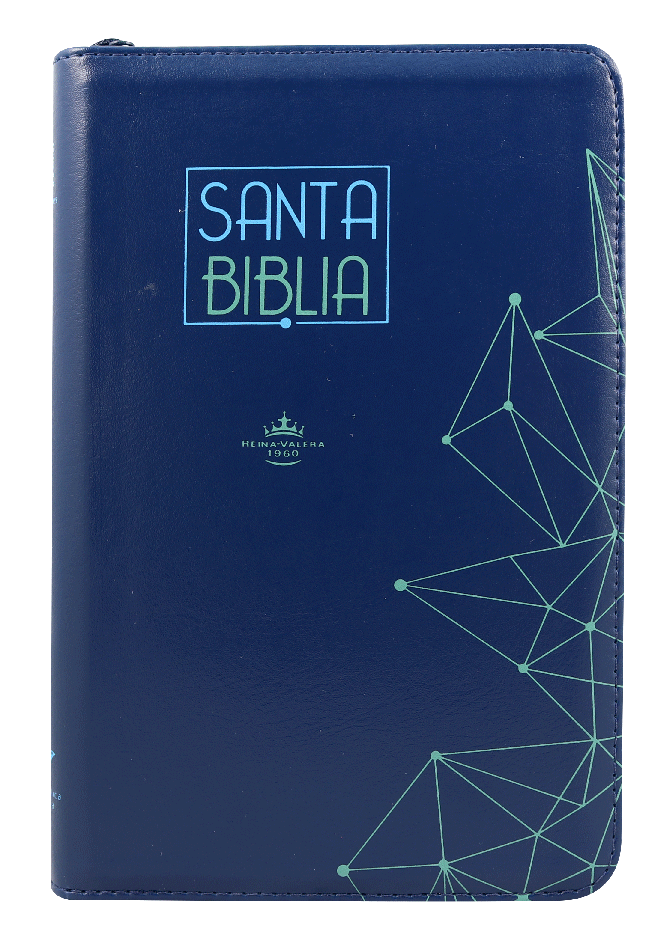 Biblia Reina Valera 1960 Letra Grande Cierre Pjr Azul Qr