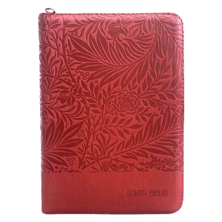 Biblia Reina Valera 1960 – 056 – Con Concordancia – Letra 10 pts – 16x22 cm – Palabras de Jesús en Rojo – Cierre con Índice – Tapa PU Rojo