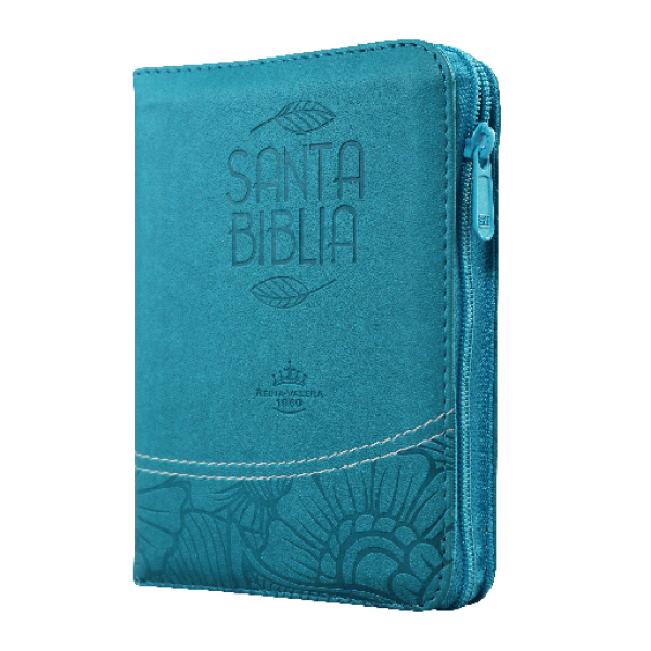BIBLIA REINA VALERA 1960 026cZTI L 7p 10x14 CONCORDACIA PJR TAPA PU AZUL INDICE