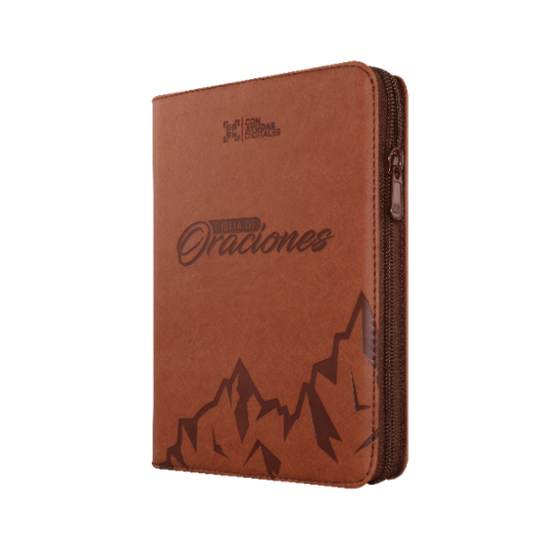Biblia Reina Valera 1960 – 056 – Con Concordancia – Letra 10 pts – 14,5x20 cm – Palabras de Jesús en Rojo – Cierre – Tapa PU Oraciones Marron