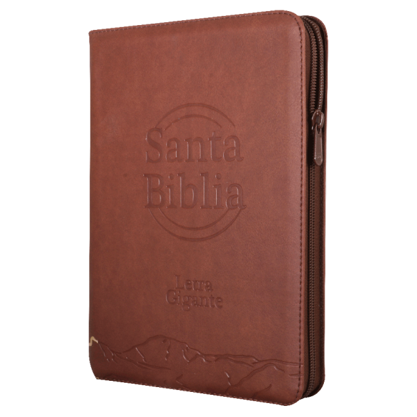 Biblia Reina Valera 1960 – 086C – Letra 14 pts – 18x24,5 cm – Palabras de Jesús en Rojo – Cierre con Índice – Marron