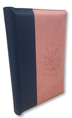 Biblia Reina Valera 1960 letra grande con cierre rosa canto pintado