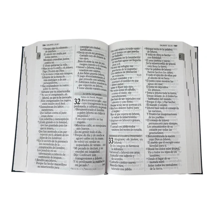 Biblia Reina Valera 1960 letra grande flexible azul canto blanco