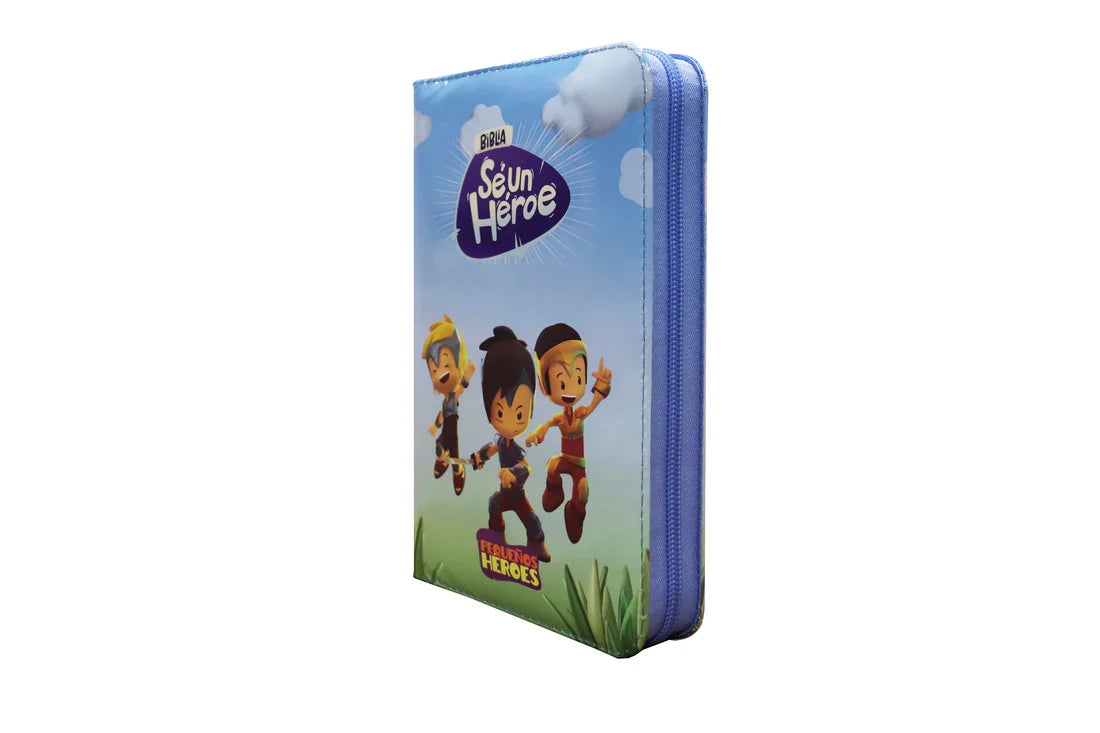 Biblia Traducción al Lenguaje Actual letra grande con cierre palabras de Jesús en rojo vinilo Héroes azul canto pintado