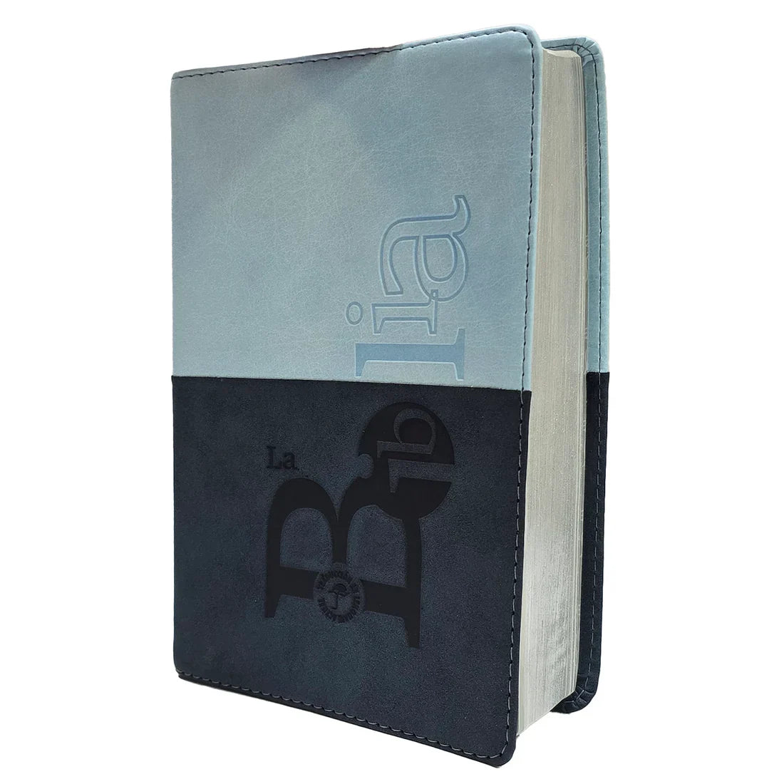 Biblia Traducción al Lenguaje Actual letra grande azul oscuro/azul claro canto plateado
