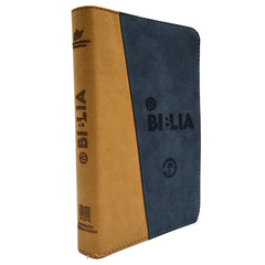 Biblia Traducción al Lenguaje Actual letra grande azul oscuro/café canto dorado