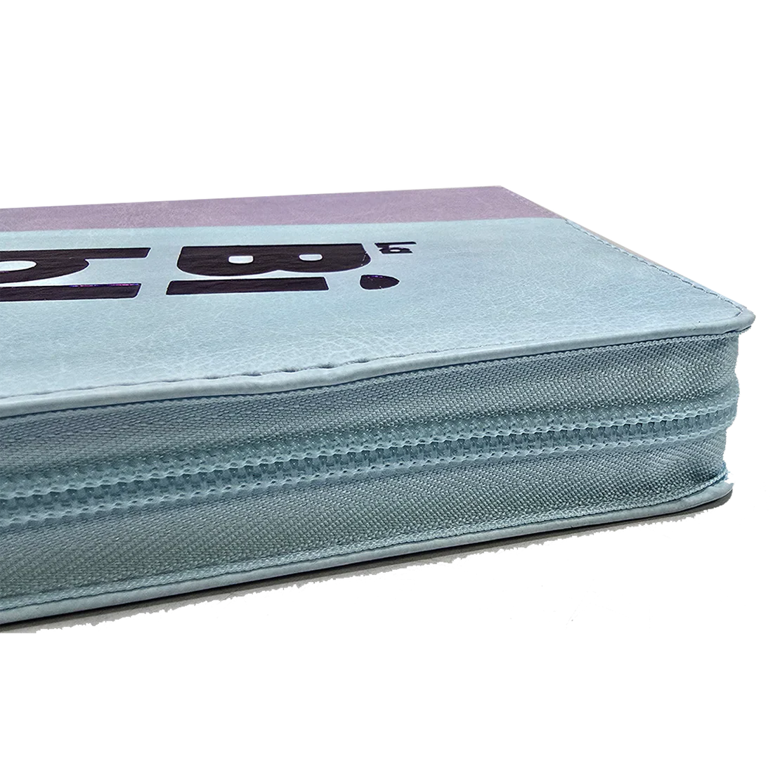 Biblia Traducción al Lenguaje Actual letra grande con cierre azul claro/morado canto plateado