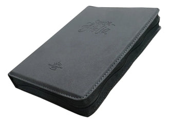 Biblia Reina Valera 1960 · 15x20 cm · Letra 11 pt · Concordancia · Con cierre · Imitación piel gris