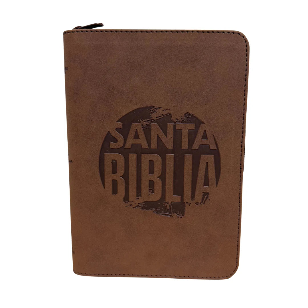 BIBLIA REINA VALERA 1960 066ZLGPJR L 12p 13x21 CIERRE TAPA PU CAFE PJR