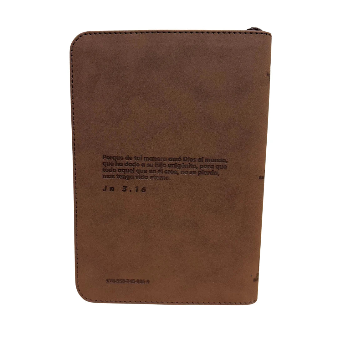 BIBLIA REINA VALERA 1960 066ZLGPJR L 12p 13x21 CIERRE TAPA PU CAFE PJR