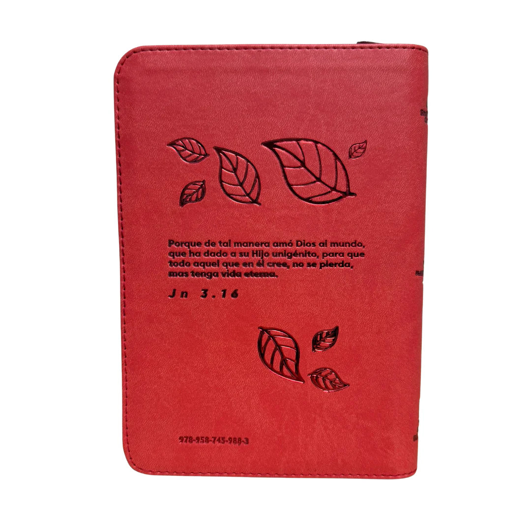 BIBLIA REINA VALERA 1960 066ZLG PJR L 12p 13x21 CIERRE TAPA PU ROJO PJR