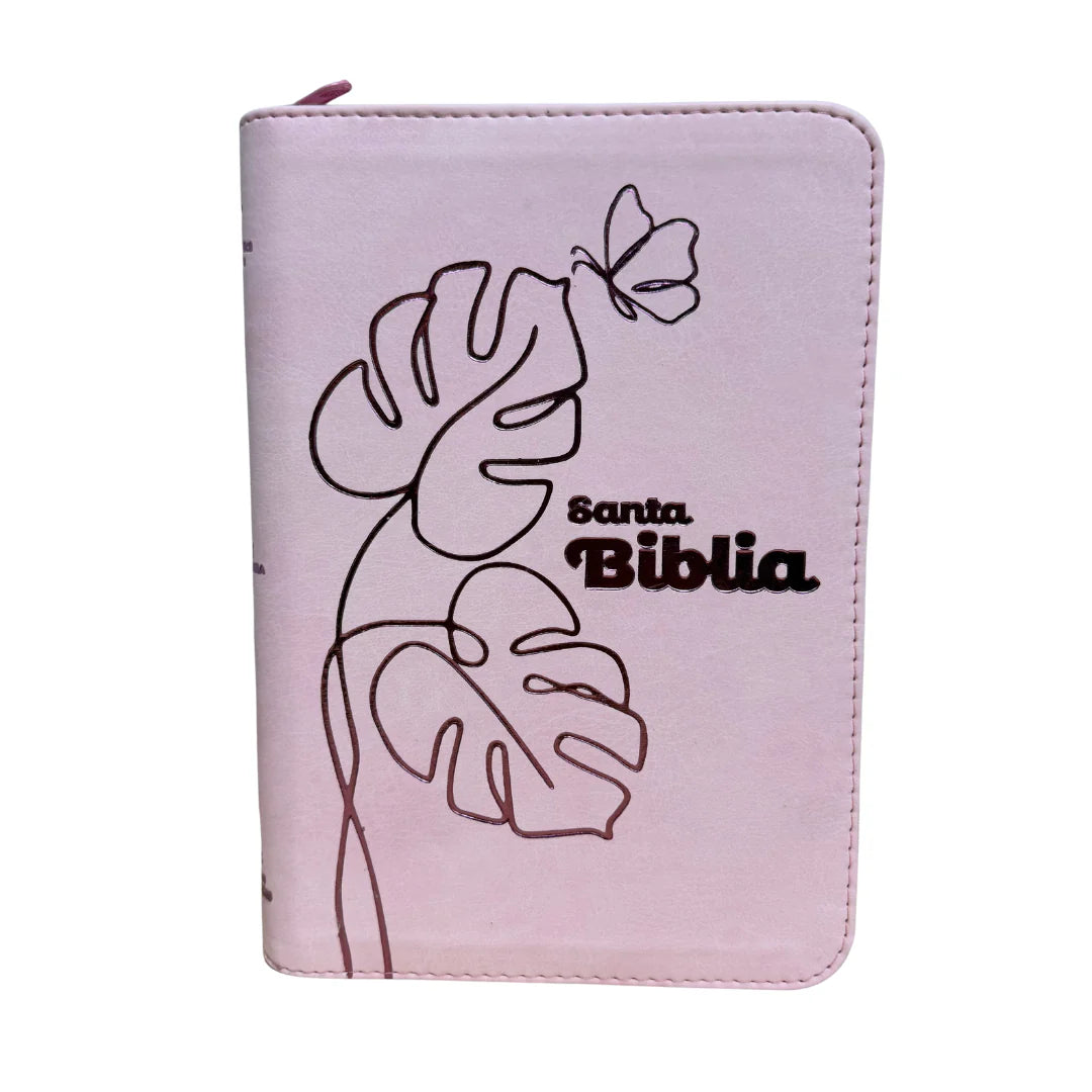 BIBLIA REINA VALERA 1960 066ZLG PJR L 12p 13x21 CIERRE TAPA PU ROSADO PJR