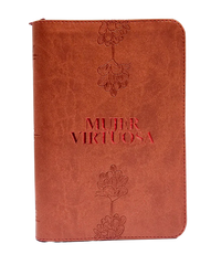 Biblia Reina Valera 1960 letra grande con cierre "Mujer Virtuosa" rojo canto plateado
