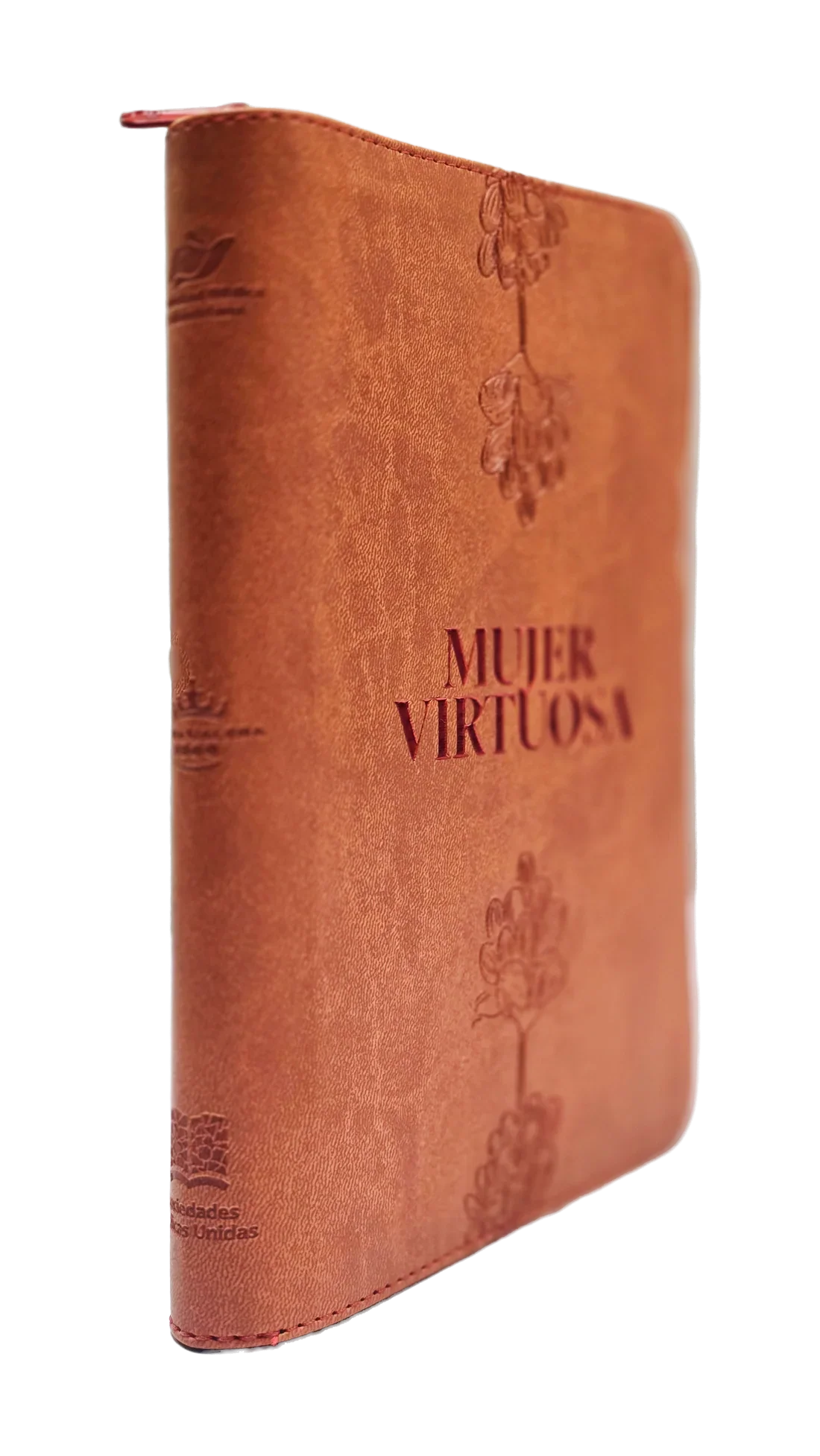 Biblia Reina Valera 1960 letra grande con cierre "Mujer Virtuosa" rojo canto plateado