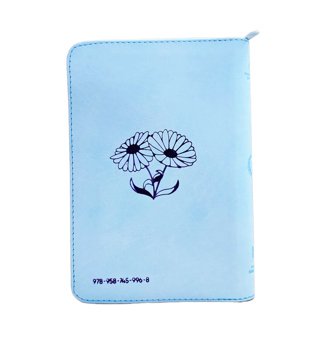 Biblia Traducción al Lenguaje Actual letra grande con cierre "Mujer Ejemplar" azul canto plateado