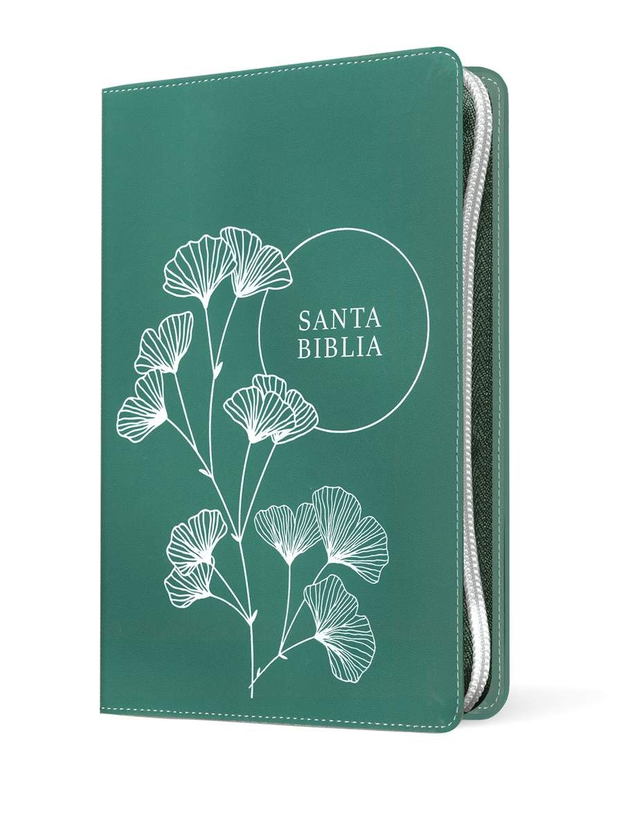 Biblia Nueva Traducción Viviente – Tapa Imitación Piel Verde con Cierre, Letra 11pt, 18x25 cm
