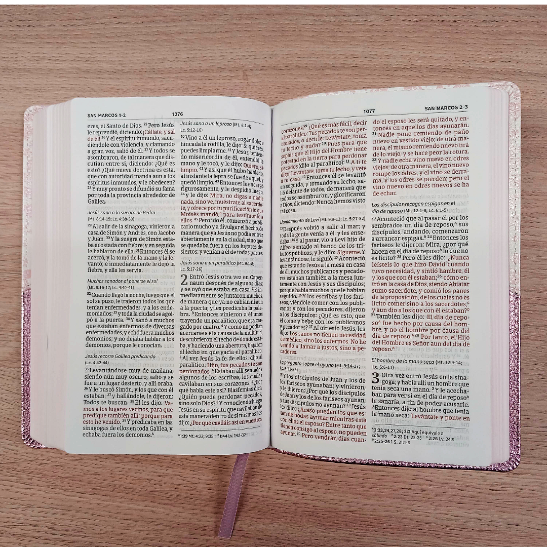 Biblia Mis Quince Reina Valera 1960 – Tapa Imitación Piel Rosa Floreado