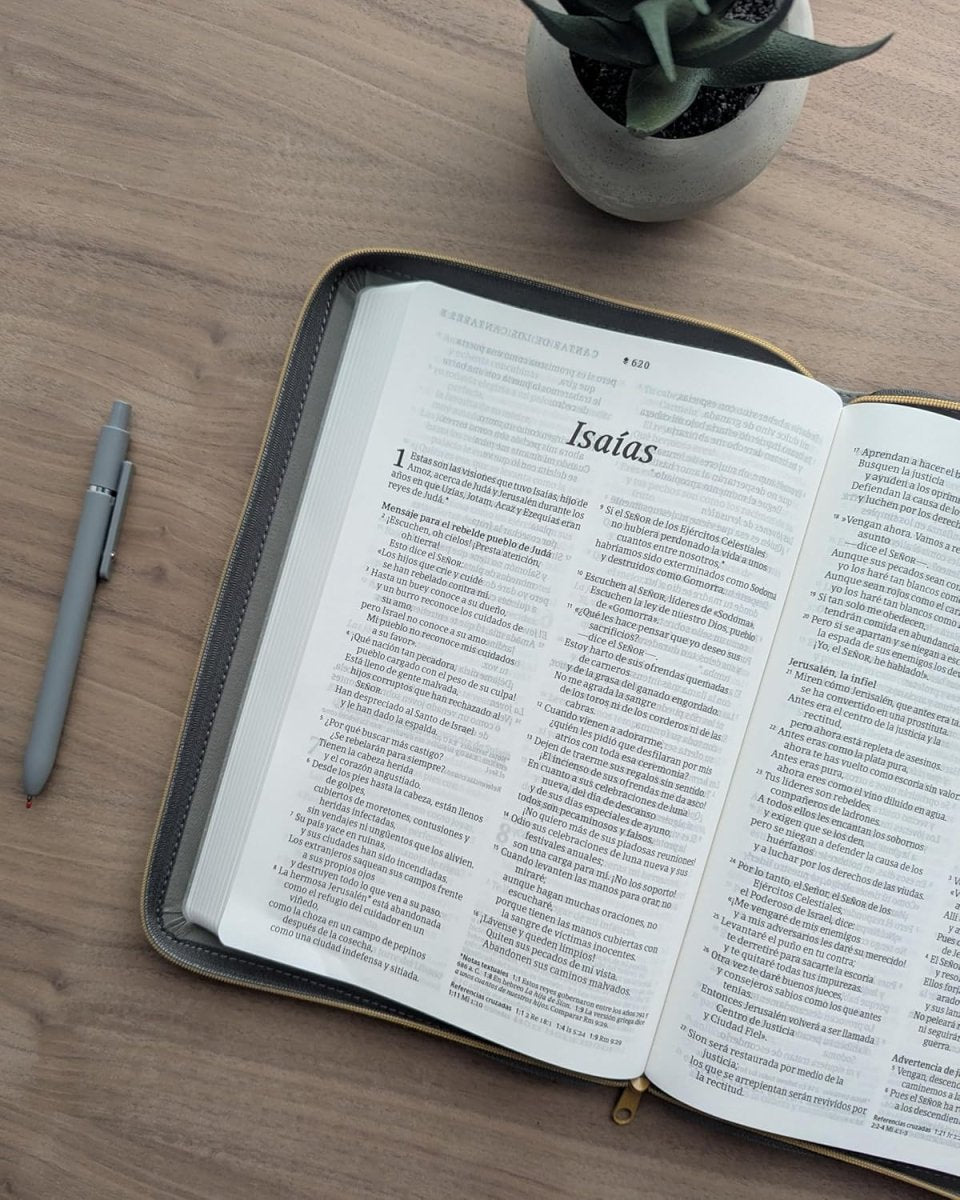 Biblia Nueva Traducción Viviente (NTV), Letra 8,25 Pt, Ultrafina, Tapa PU, Gris, Con Cierre