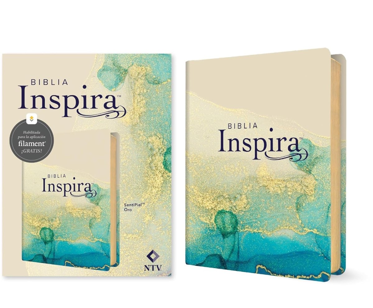 Biblia Nueva Traducción Viviente (NTV) Inspira, Letra 8 Pt, 16×21, Tapa PU, Oro