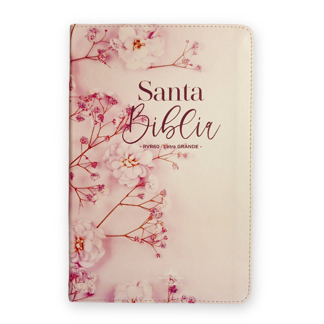 Biblia Reina Valera 1960 Letra Grande PJR Flex Flores Rosas