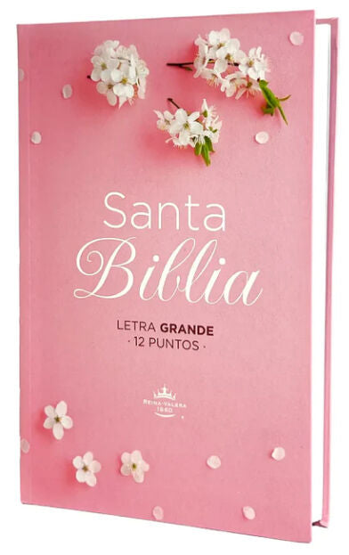 Biblia Reina Valera 1960 Letra Grande PJR Rosa Flores Blanca