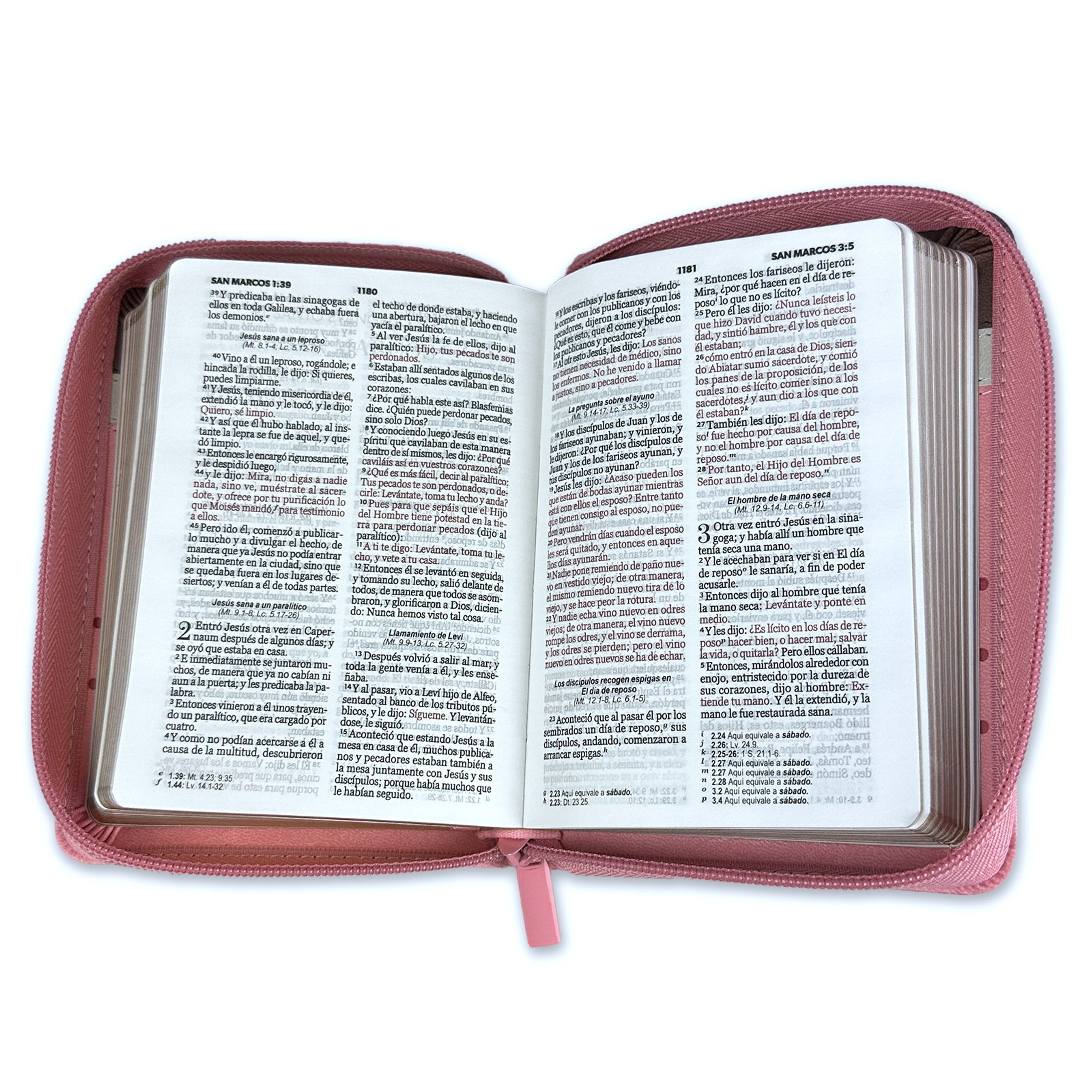 Biblia Reina Valera 1960 · 10x14 cm · Letra pequeña 8,5 pt · Con cierre · Tapa imitación piel · Colección Primor flores café, beige y rosa