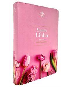 Biblia Reina Valera 1960 065 Letra Grande pjr Flores En Rosa, Letra 12 pts