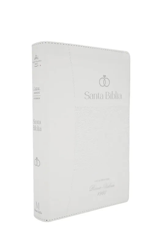 Biblia Reina Valera 1960 065Cti L 12P 14X21 Pjr Especial De Bodas Blanco Canto Plateado Con Índice Y Caja De Lujo