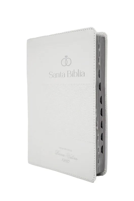 Biblia Reina Valera 1960 065Cti L 12P 14X21 Pjr Especial De Bodas Blanco Canto Plateado Con Índice Y Caja De Lujo