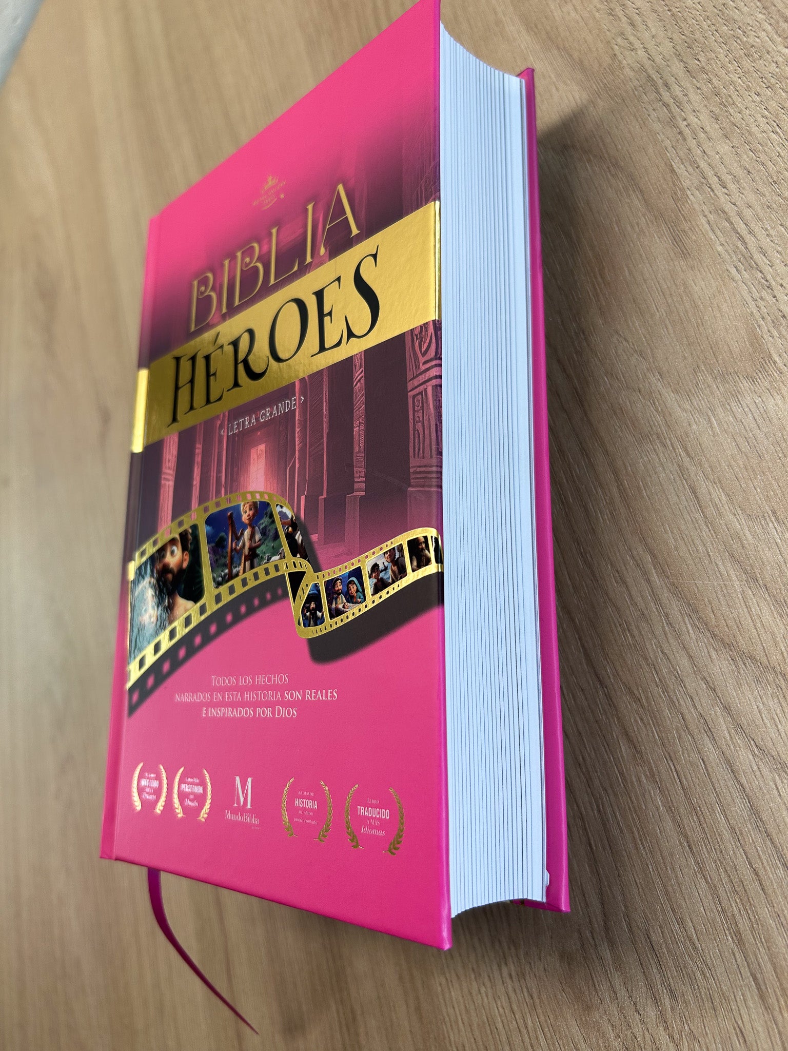 BIBLIA RVR60 BIBLIA RVR063C LG 12P 15 X 22 HÉROES TAPA DURA ROSA