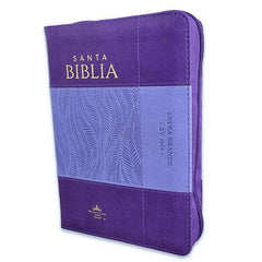 Biblia Reina Valera 1960 045Czti L 12P 11X16Cm Pjr I/Piel Bicolor Lila/Lila