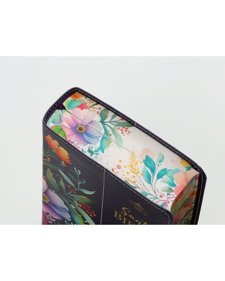 Biblia Reina Valera 1960 045C L 12P 11X16Cm Pjr Cp Flores Lila