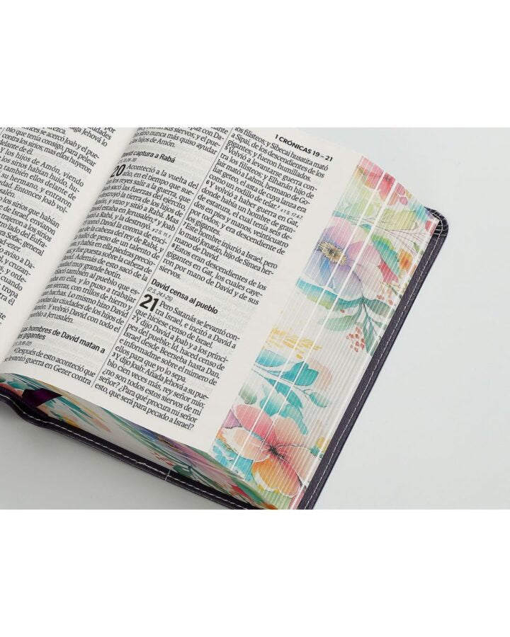 Biblia Reina Valera 1960 045C L 12P 11X16Cm Pjr Cp Flores Lila