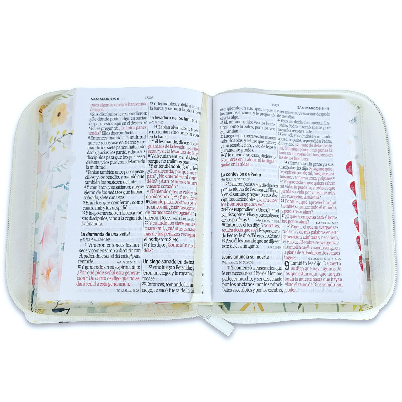 Biblia Reina Valera 1960 045Czti L 12P 11X16Cm Pjr Cp Victoria Flores Sobre Blanco