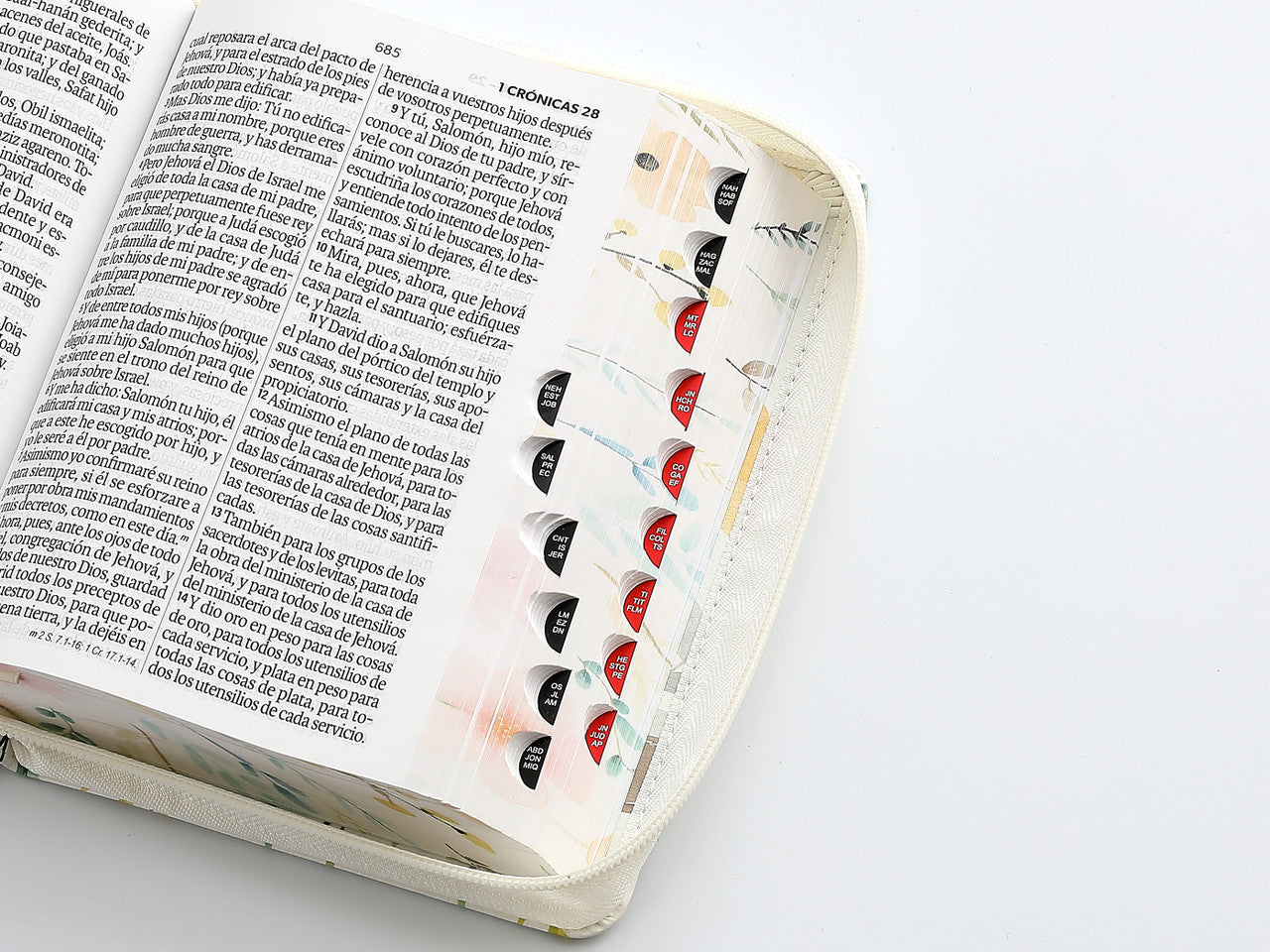Biblia Reina Valera 1960 045Czti L 12P 11X16Cm Pjr Cp Victoria Flores Sobre Blanco