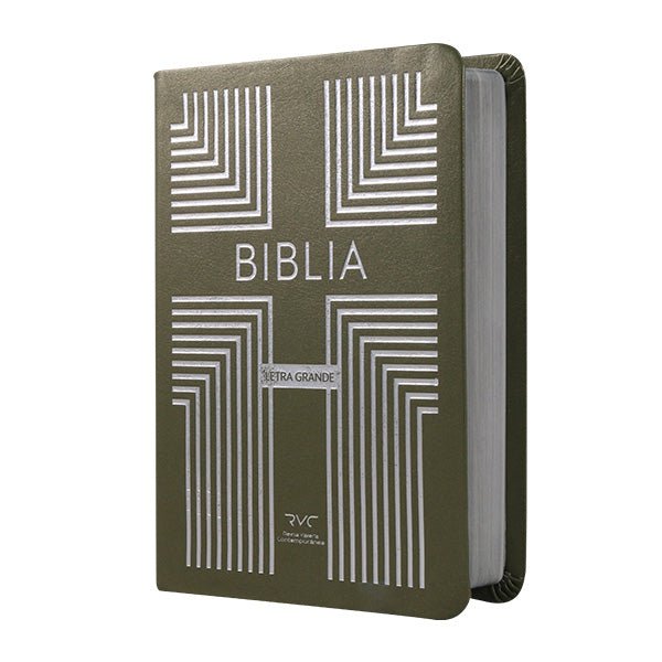 Biblia Reina Valera Contemporánea – Tapa Imitación Piel Gris, Concordancia, Palabras de Jesús en Rojo, Letra 13 Puntos