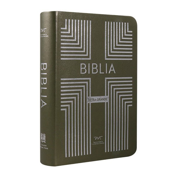 Biblia Reina Valera Contemporánea – Tapa Imitación Piel Gris, Concordancia, Palabras de Jesús en Rojo, Letra 13 Puntos