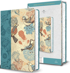 Biblia Reina-Valera 1960, Letra 14 Pt, 14×21, Palabras De Jesús En Rojo, Concordancia, Tapa PU, Azul, Pájaros