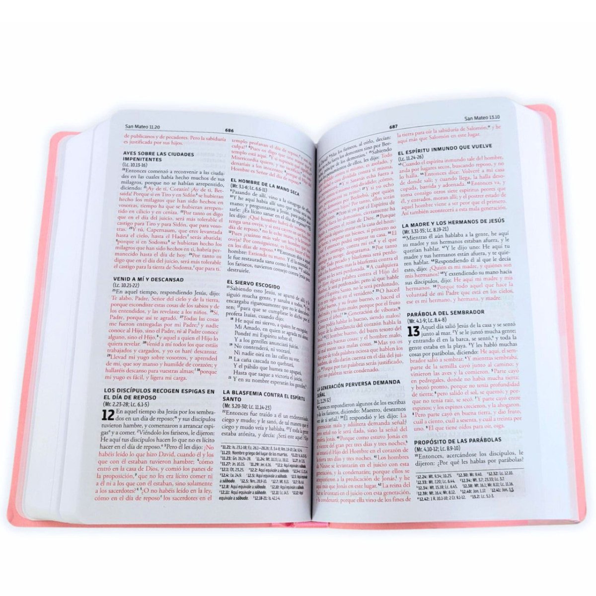 Biblia Reina Valera 1960 Momentos Especiales con Palabras de Jesús en Rojo – Tapa Rosada, Letra 9pt, 14x22 cm
