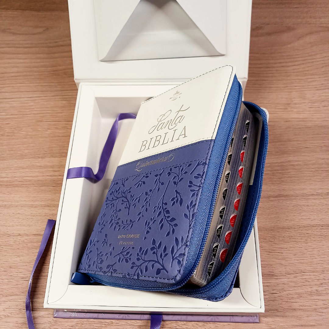Biblia Reina Valera 1960 045Cti L 10P 11X16 Quinceañera Lila/Blanco