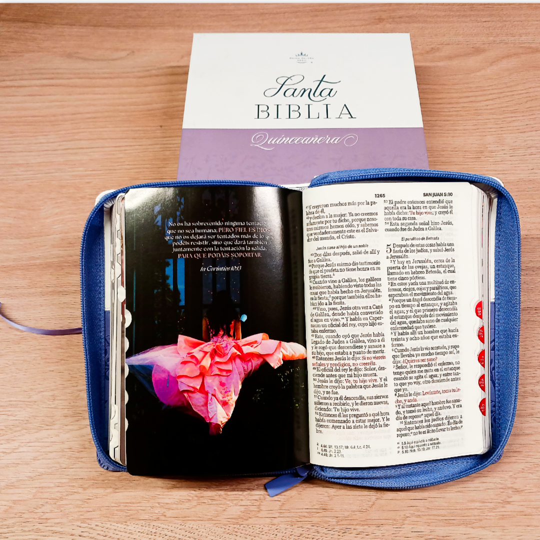 Biblia Reina Valera 1960 045Cti L 10P 11X16 Quinceañera Lila/Blanco